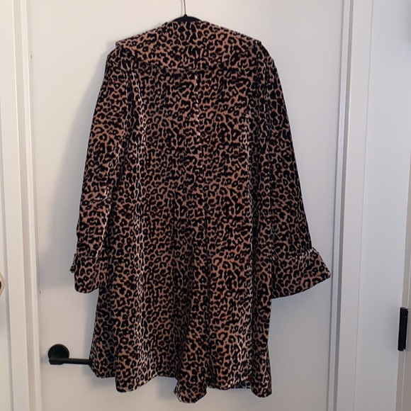Touch Of Cyn By Cyndi Lauper Velvet Leopard Swing Coat - Picture 5 of 9